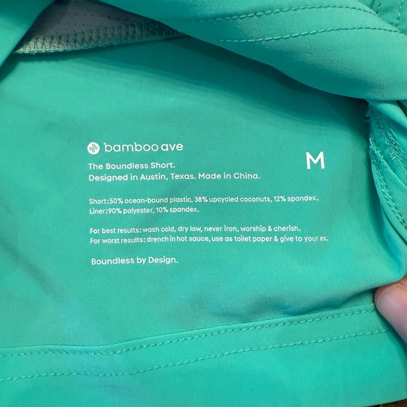 Bamboo Ave Boundless Lightweight Breathable Shorts 5" Size Medium Teal - Picture 7 of 10